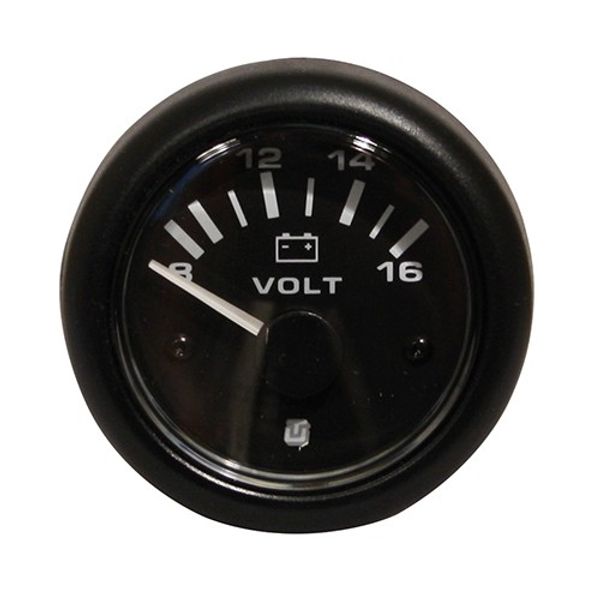 Uflex Voltmeter 8-16V DC Gauge Black - PROTEUS MARINE STORE