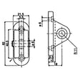 Uflex SP10 Black Gas Spring Bracket Zinc Plated Steel Stud - PROTEUS MARINE STORE