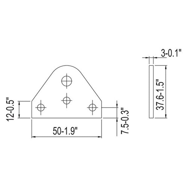 Uflex Stainless Steel Gas Spring Flat Mount Bracket - PROTEUS MARINE STORE