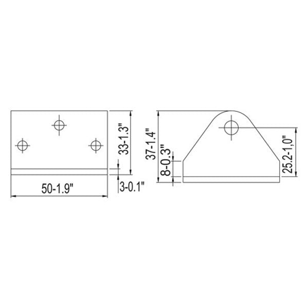 Uflex Stainless Steel Gas Spring Bent Mount Bracket Forward - PROTEUS MARINE STORE