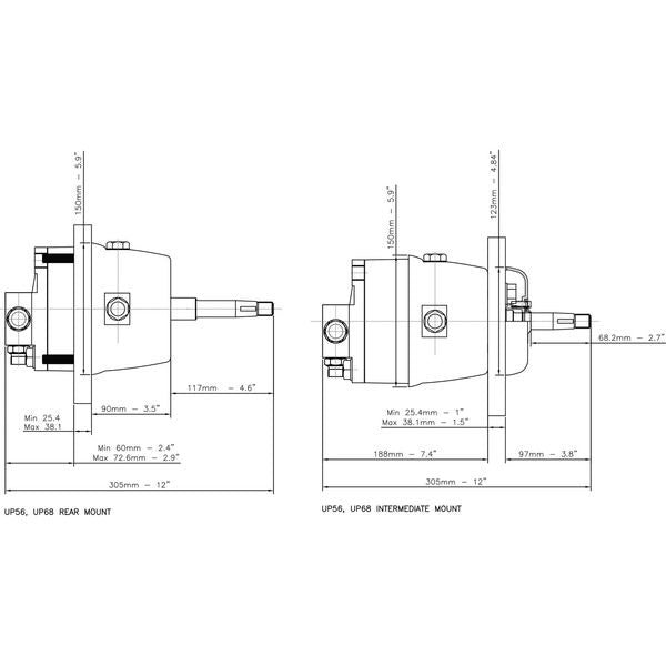 Ultraflex UP68 Hydraulic Steering Helm Pump 68cc (Rear / Intermediate) - PROTEUS MARINE STORE