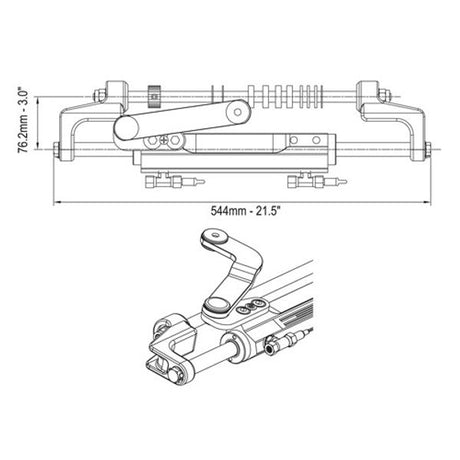 Ultraflex UC128-OBF/3 Outboard Front Mount Hydraulic Cylinder - PROTEUS MARINE STORE