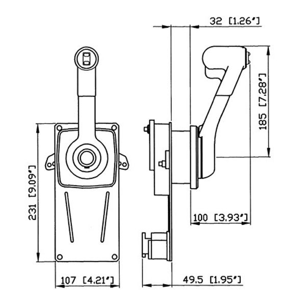 Ultraflex Single Lever + Trim Mb Side Mount Control - PROTEUS MARINE STORE