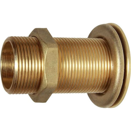Maestrini Brass Skin Fitting (Flat, 1-1/4" BSP, 82mm Long) - PROTEUS MARINE STORE