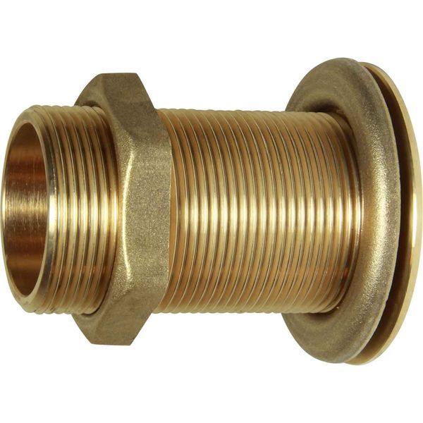 Maestrini Brass Skin Fitting (Flat, 1-1/2" BSP, 83mm Long) - PROTEUS MARINE STORE