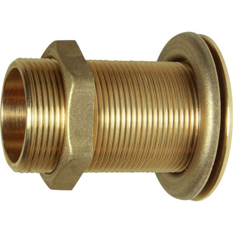Maestrini Brass Skin Fitting (Flat, 1-1/2" BSP, 83mm Long) - PROTEUS MARINE STORE