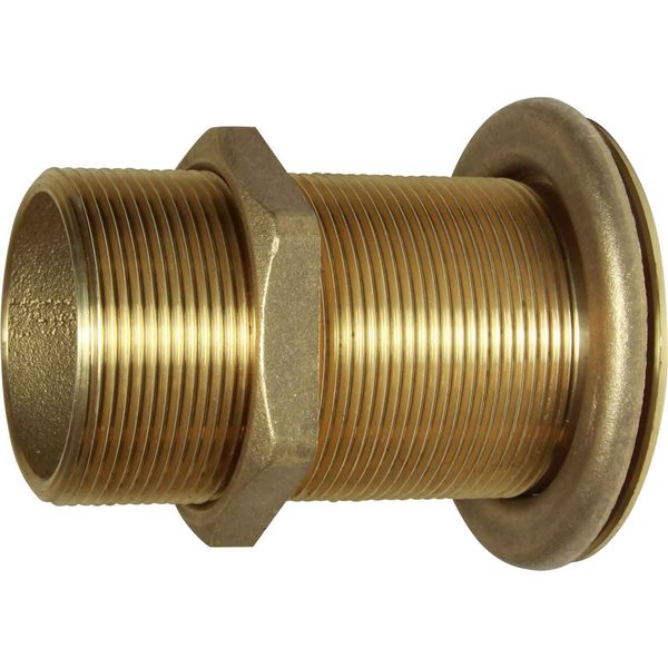 Maestrini Brass Skin Fitting (Flat, 2" BSP, 100mm Long) - PROTEUS MARINE STORE