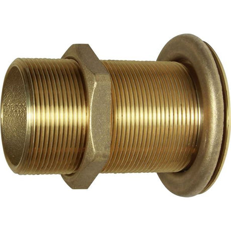 Maestrini Brass Skin Fitting (Flat, 2" BSP, 100mm Long) - PROTEUS MARINE STORE