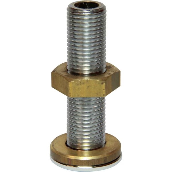 Maestrini Chromed Skin Fitting (Domed, 1/4" BSP, 55mm Long) - PROTEUS MARINE STORE