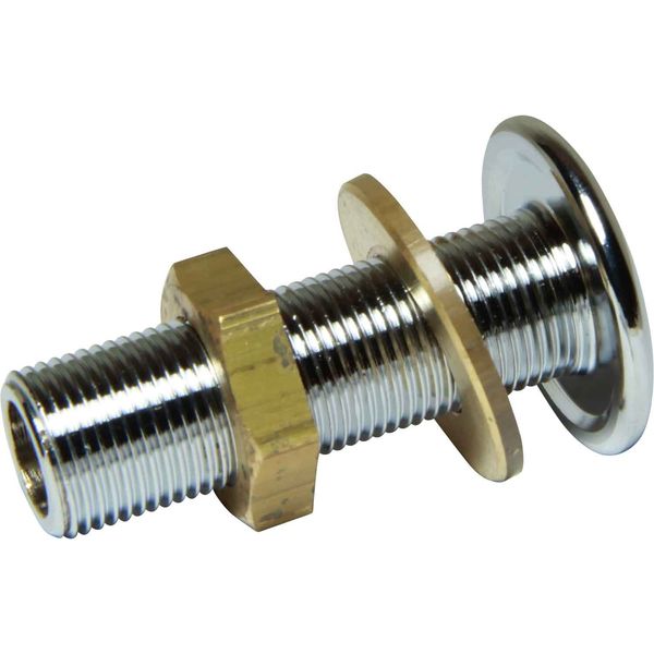 Maestrini Chromed Skin Fitting (Domed, 3/8" BSP, 58mm Long) - PROTEUS MARINE STORE