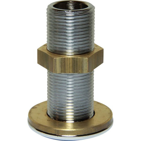 Maestrini Chromed Skin Fitting (Domed, 3/4" BSP, 72mm Long) - PROTEUS MARINE STORE