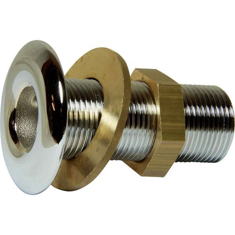 Maestrini Chromed Skin Fitting (Domed, 3/4" BSP, 72mm Long) - PROTEUS MARINE STORE