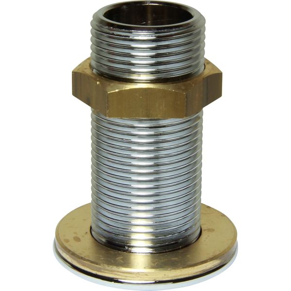 Maestrini Chrome Brass Skin Fitting (Domed, 1" BSP, 77mm Long) - PROTEUS MARINE STORE
