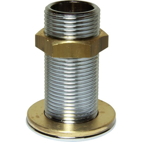 Maestrini Chrome Brass Skin Fitting (Domed, 1" BSP, 77mm Long) - PROTEUS MARINE STORE