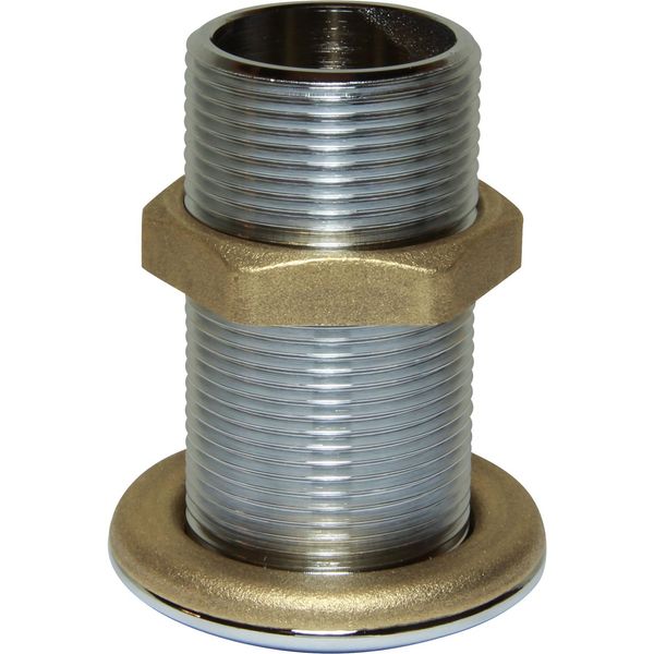 Maestrini Chrome Skin Fitting (Domed, 1-1/4" BSP, 83mm Long) - PROTEUS MARINE STORE