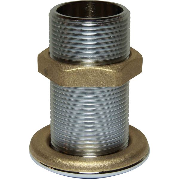 Maestrini Chrome Skin Fitting (Domed, 1-1/2" BSP, 84.5mm Long) - PROTEUS MARINE STORE