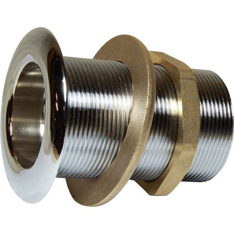 Maestrini Chrome Skin Fitting (Domed, 2" BSP, 102mm Long) - PROTEUS MARINE STORE