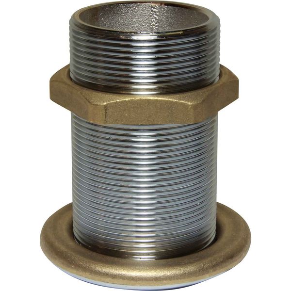 Maestrini Chrome Skin Fitting (Domed, 2" BSP, 102mm Long) - PROTEUS MARINE STORE