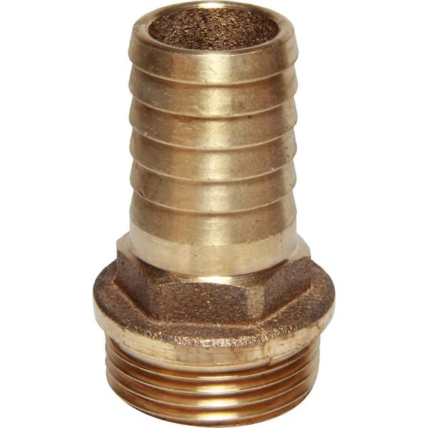 Maestrini Bronze Straight Hose Tail (1" BSP Male to 25mm Hose) - PROTEUS MARINE STORE