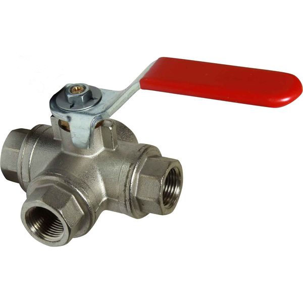 Maestrini Brass Reduced Passage L Port Valve (3/8" BSP) - PROTEUS MARINE STORE