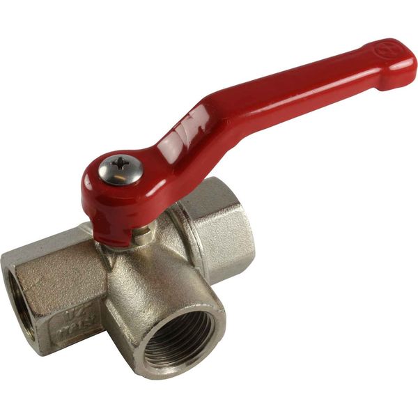 Maestrini Brass Full Bore L Port Valve (1/2" BSP) - PROTEUS MARINE STORE