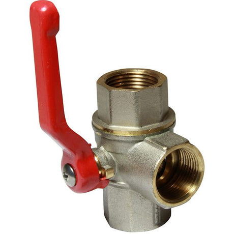 Maestrini Brass Full Bore L Port Valve (3/4" BSP) - PROTEUS MARINE STORE
