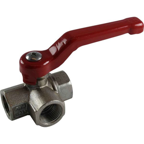 Maestrini Brass Full Bore T Port Valve (3/8" BSP) - PROTEUS MARINE STORE