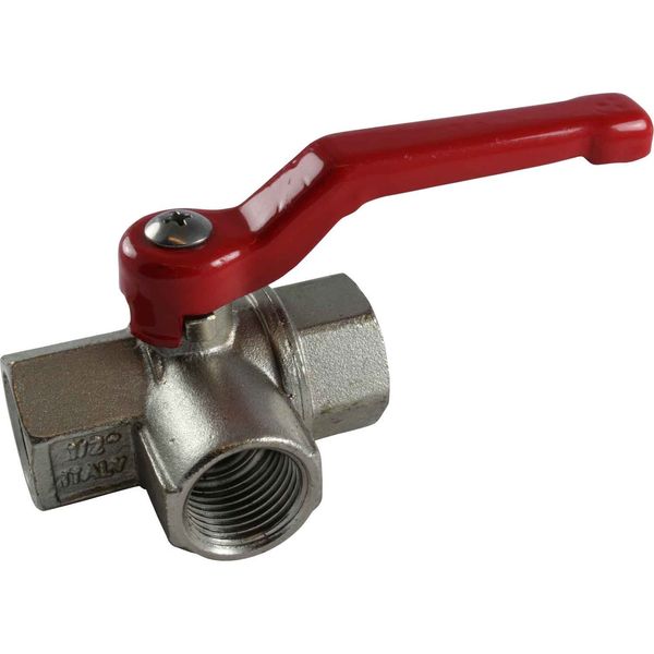 Maestrini Brass Full Bore T Port Valve (1/2" BSP) - PROTEUS MARINE STORE