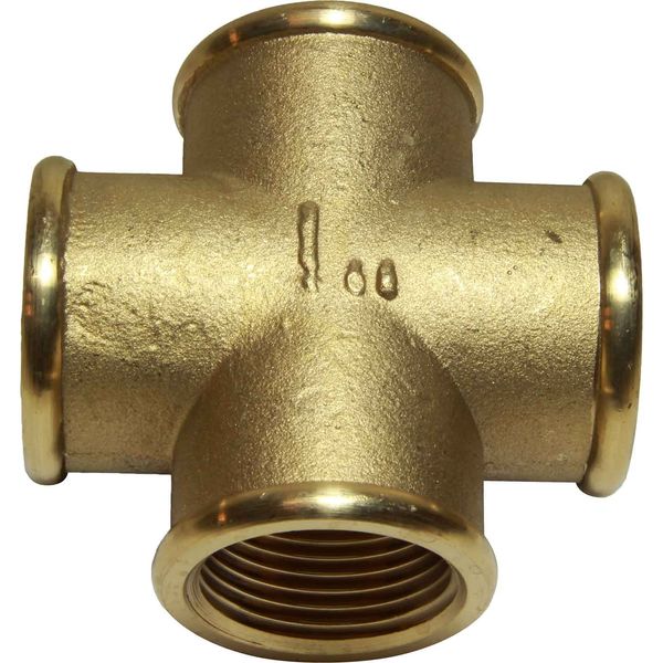Maestrini Brass Equal Cross Fitting (1" BSP Female) - PROTEUS MARINE STORE
