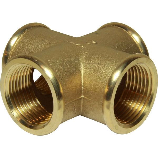Maestrini Brass Equal Cross Fitting (1" BSP Female) - PROTEUS MARINE STORE