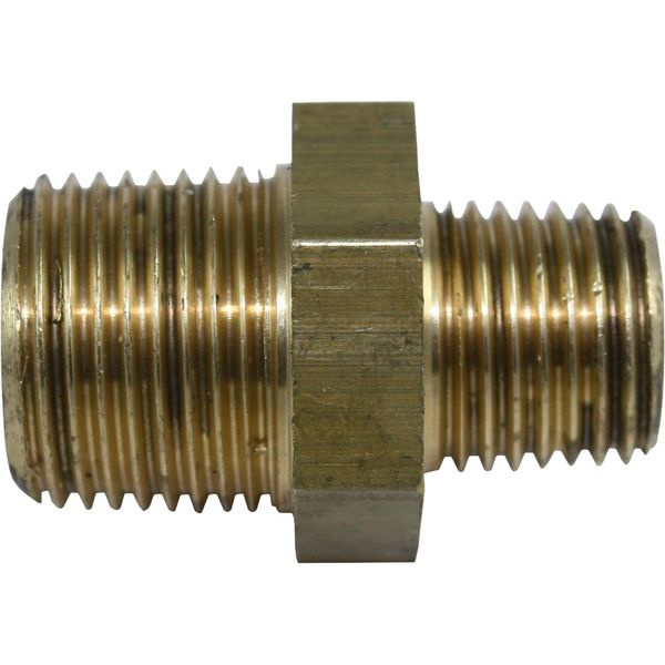 Maestrini Brass Reducing Nipple (3/8" BSP Male to 1/4" BSP Male) - PROTEUS MARINE STORE