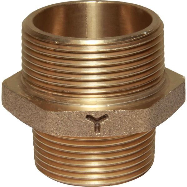 Maestrini Bronze Reducing Nipple (1-1/2" BSP Male to 1-1/4" BSP Male) - PROTEUS MARINE STORE