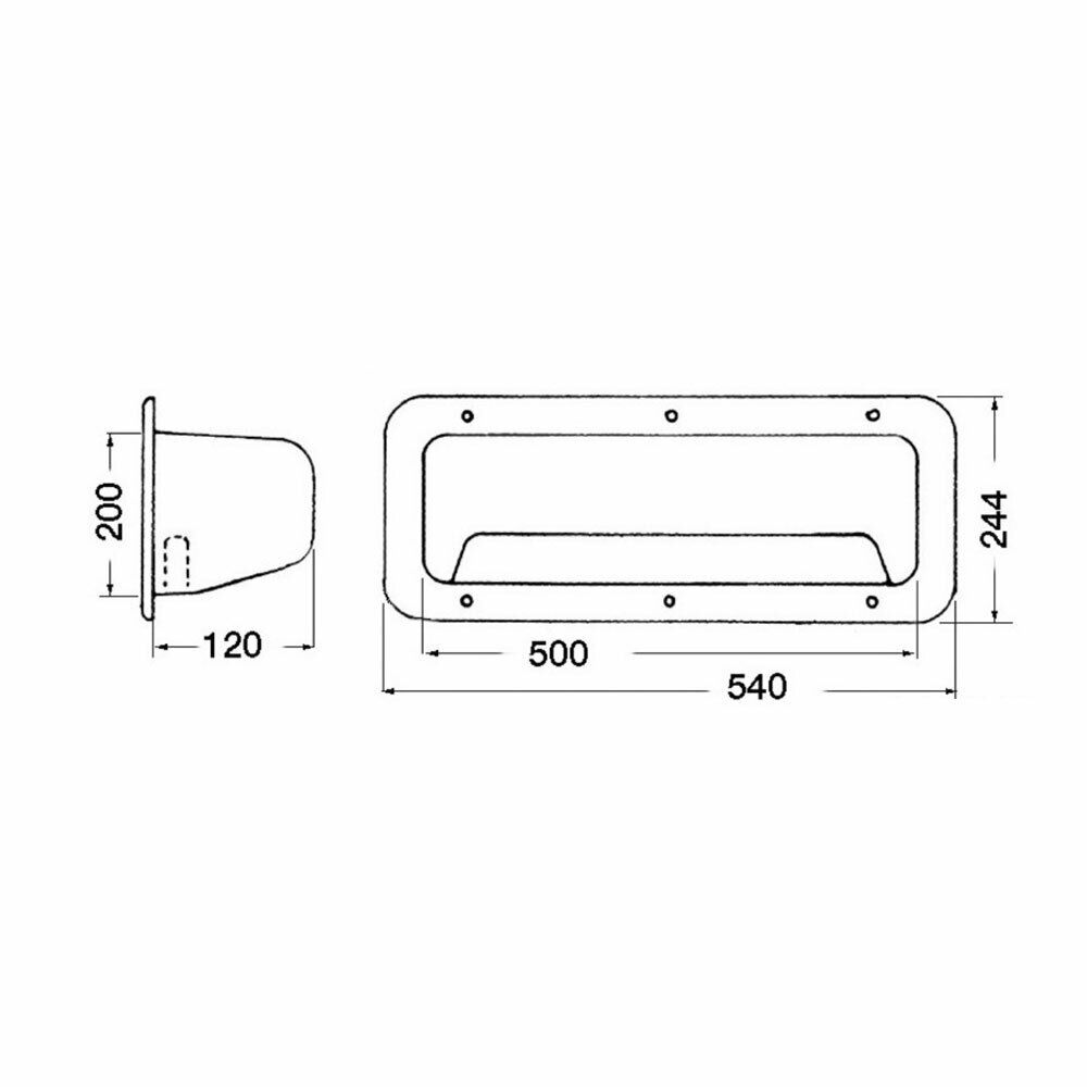 Osculati ABS Side Pocket 540 x 244 x 120mm - White - PROTEUS MARINE STORE