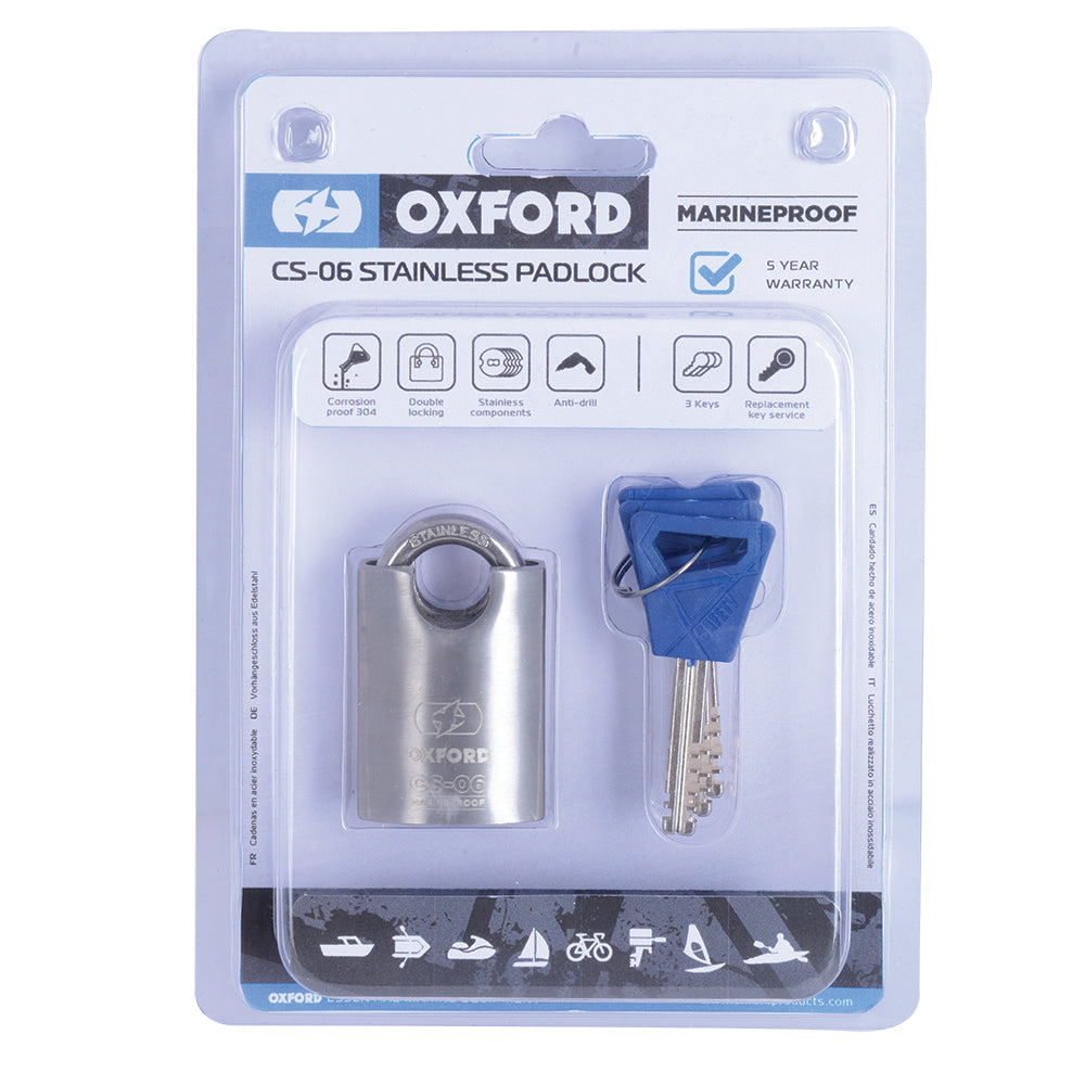 Oxford CS06 Marine Stainless Steel Padlock - PROTEUS MARINE STORE