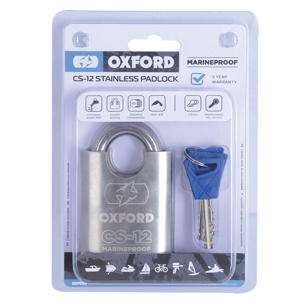 Oxford CS12 Marine Stainless Steel Padlock - PROTEUS MARINE STORE