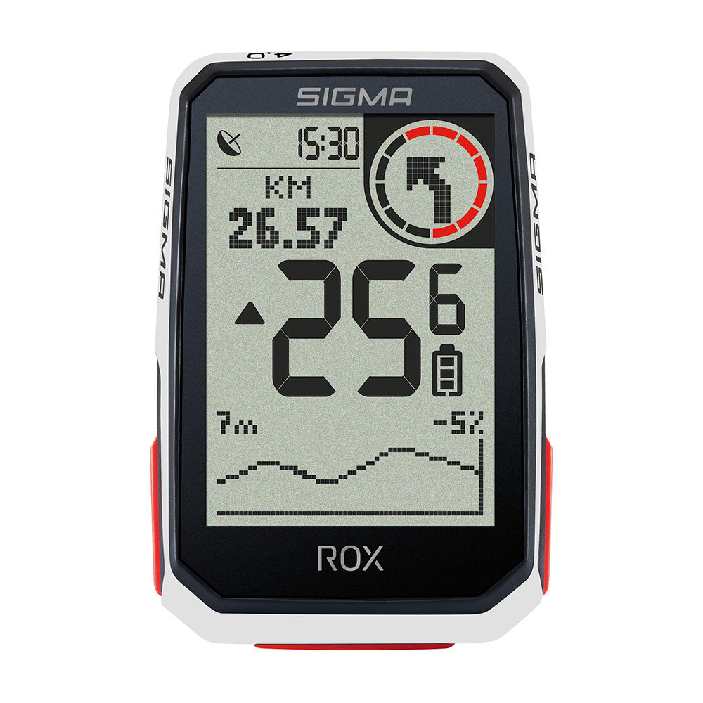 Sigma ROX 4.0 GPS Cycle Computer HR Set - White - PROTEUS MARINE STORE