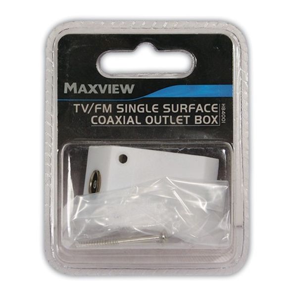 Maxview Surface Coaxial Outlet Box Single TV / FM - PROTEUS MARINE STORE
