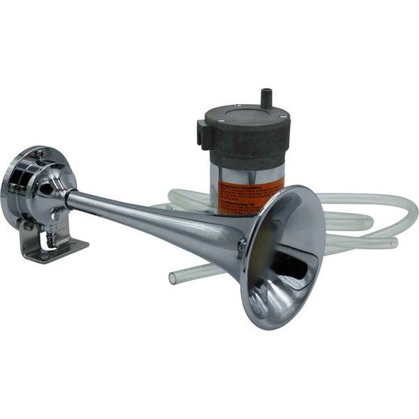 Marinco Single Trumpet Air Horn 9.5" Chrome 12V 20A 126db - PROTEUS MARINE STORE