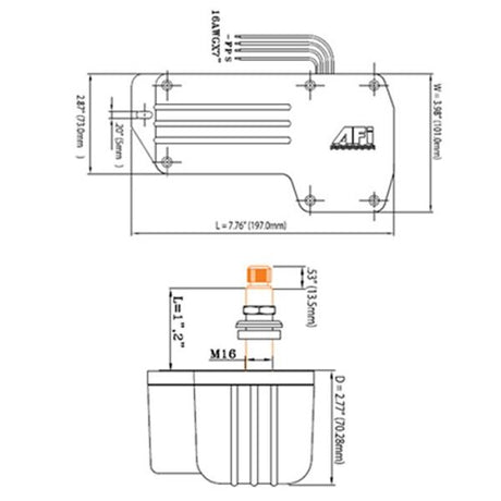 AFI Wiper Motor 1.5 Waterproof 1-1/2" Shaft 80 Degree 12V - PROTEUS MARINE STORE