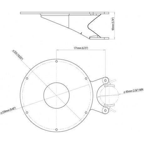 Scanstrut CAM-MM-03 Camera Mast Mount for Sail Boats - PROTEUS MARINE STORE