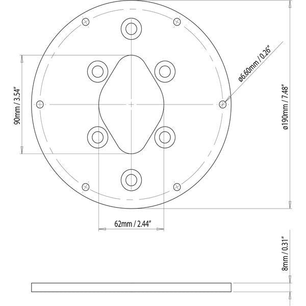 Scanstrut DPT-C-PLATE-02 Camera Mounting Plate for PowerTower - PROTEUS MARINE STORE