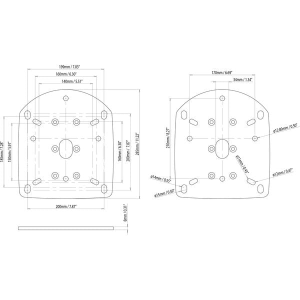 Scanstrut DPT-OA-PLATE-01 Open Array Radar Mount Plate for PowerTower - PROTEUS MARINE STORE