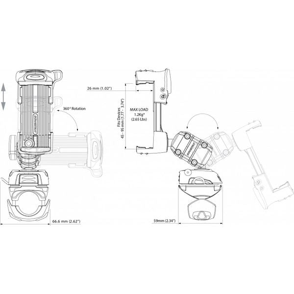 Scanstrut ROKK Mini Mobile Phone Mount Kit (Rail Mount Base) - PROTEUS MARINE STORE