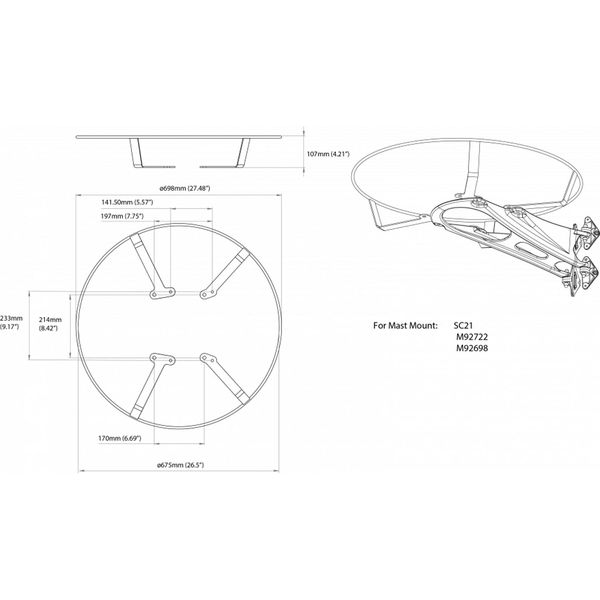 Scanstrut SC28 Radar Guard for All Raymarine 24" Radomes - PROTEUS MARINE STORE