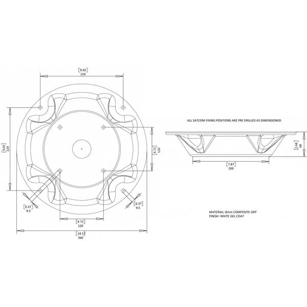 Scanstrut SC45 Satcom Antenna Mount for KVH Sea-Tel Intellian Garmin - PROTEUS MARINE STORE