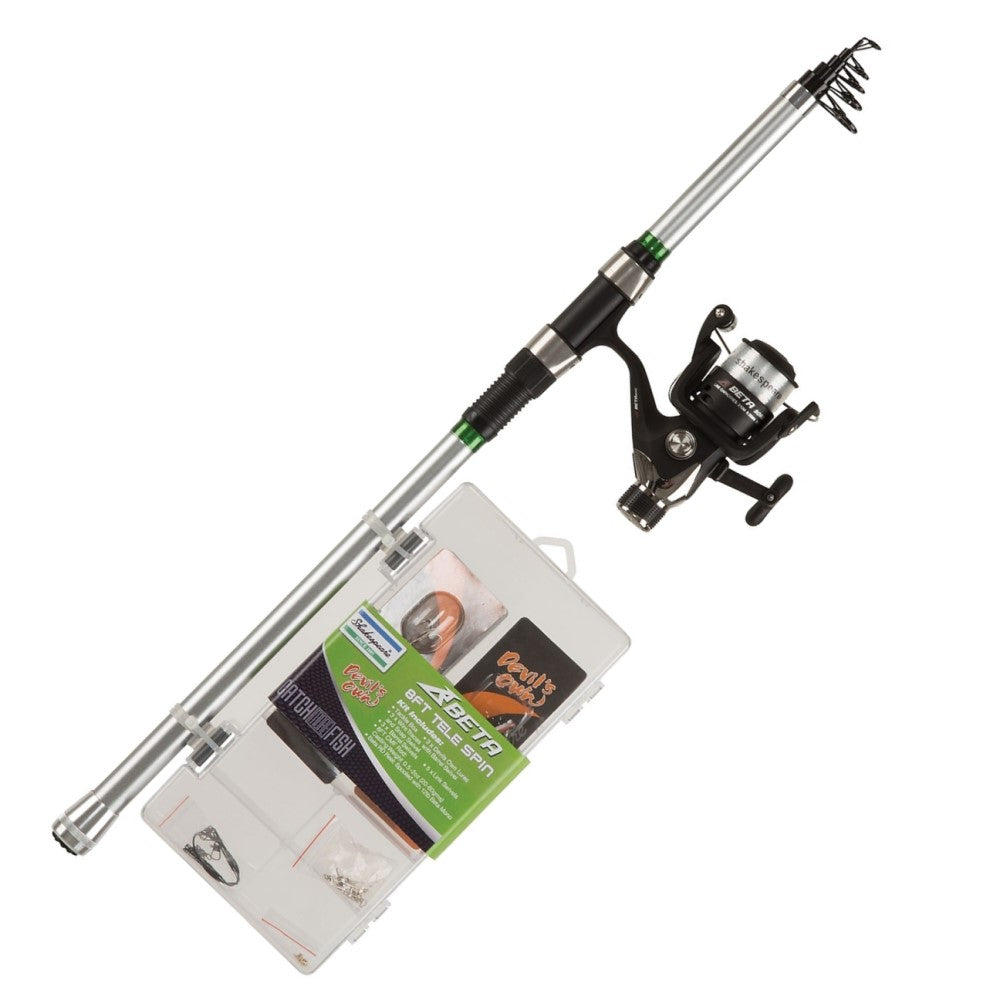 Shakespeare Catch More Fish 2 Telescopic 0.7/2.1oz, 8ft Spin Rod Combo - PROTEUS MARINE STORE