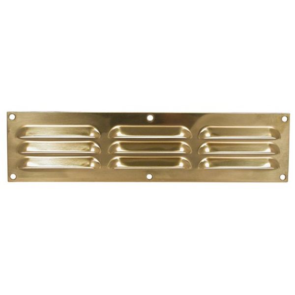 AG Hooded Louvre Vent Brass 12" x 3" - PROTEUS MARINE STORE