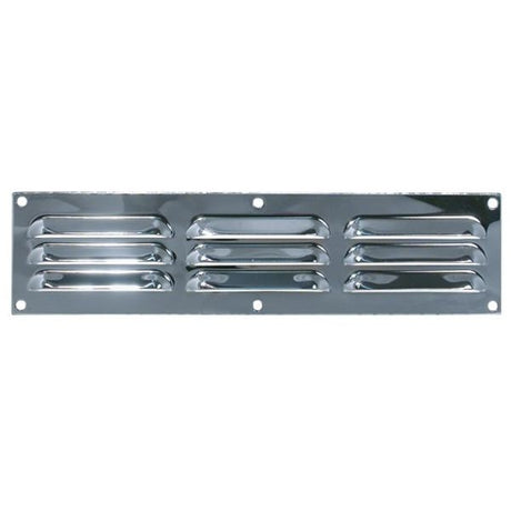 AG Hooded Louvre Vent Chrome 12" x 3" - PROTEUS MARINE STORE