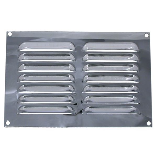 AG Hooded Louvre Vent Chrome 9" x 6" - PROTEUS MARINE STORE