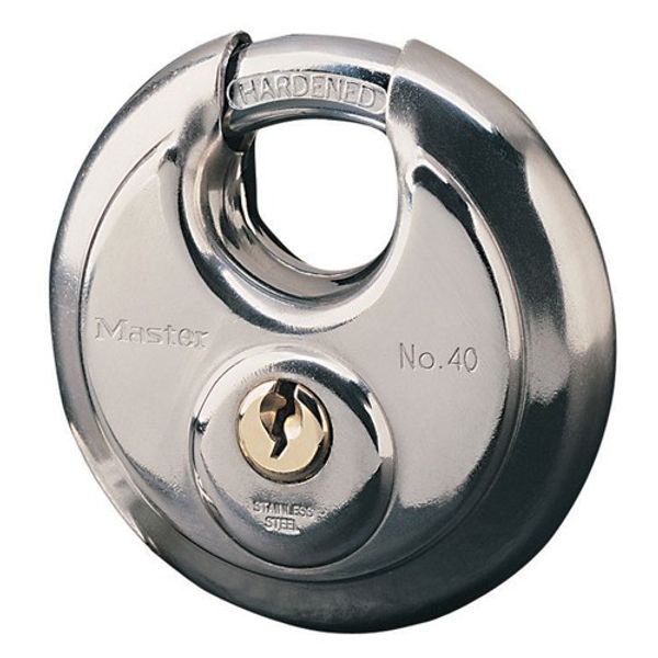 Masterlock Padlock SS 70mm Diameter Disc Steel Shackle - PROTEUS MARINE STORE